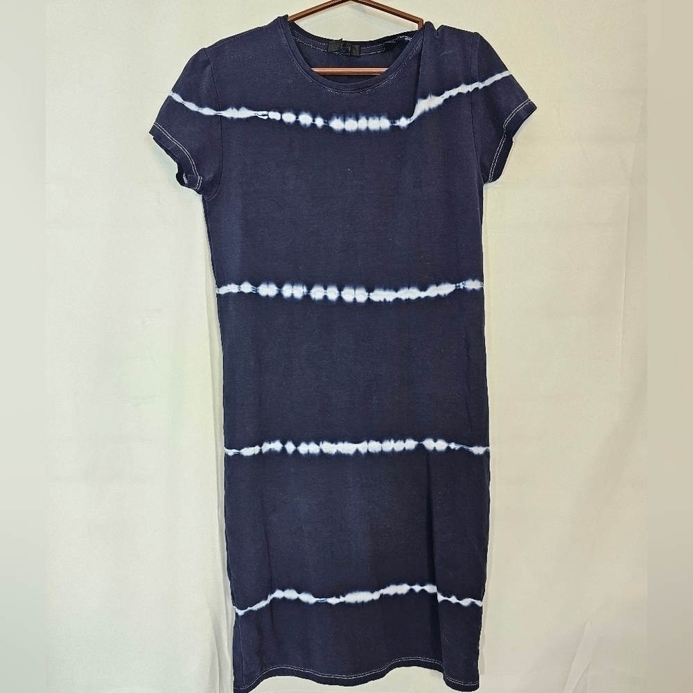 Atm Anthony Thomas Melillo size Small tie-dye bodycon mini dress in blue & white